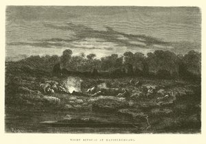 Bivouac nocturno en Mapitunuhuari de Edouard Riou